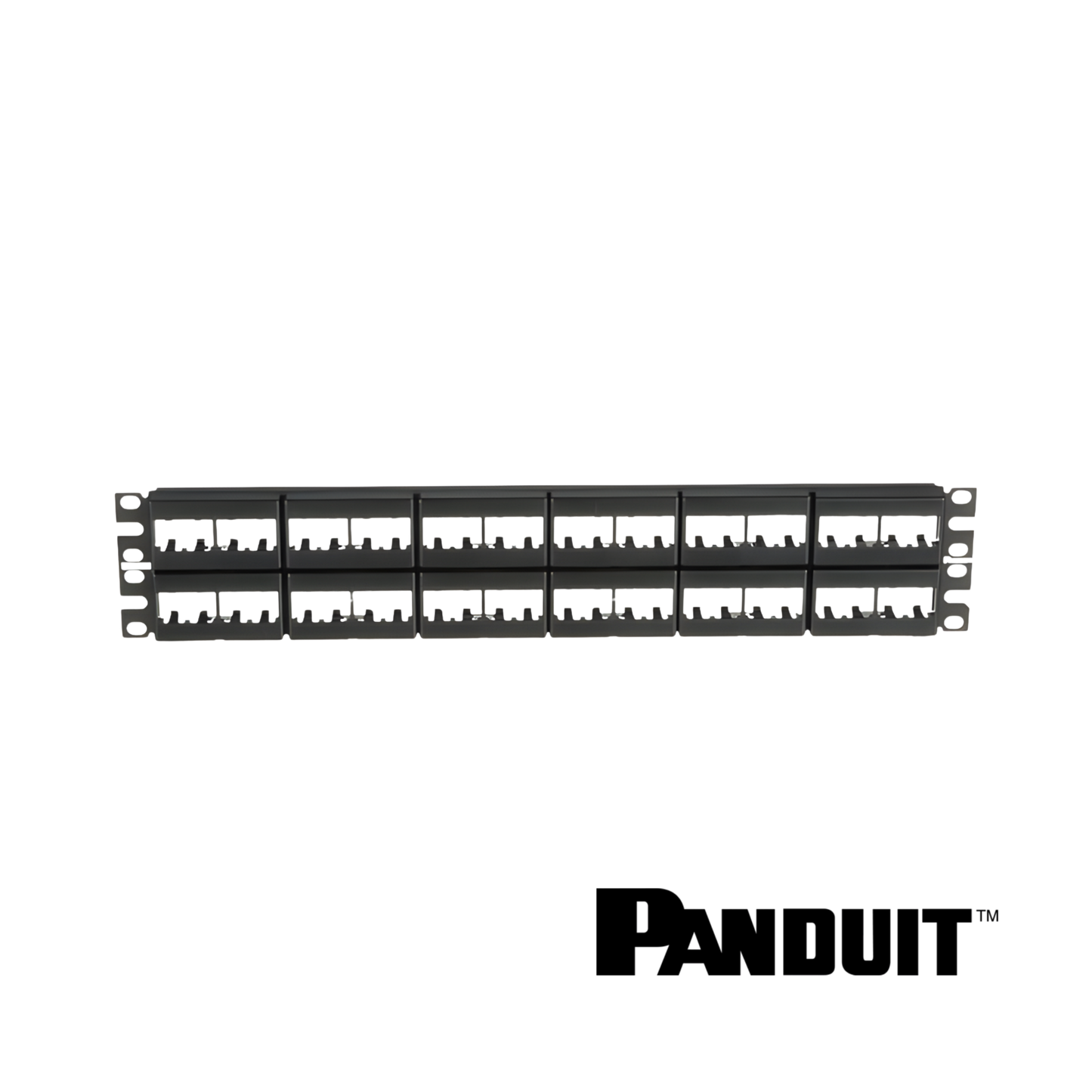 Image of PANDUIT Mini-Com® Modular 48-Port Patch Panel | Unloaded | 2RU (PT-CPP48WBLY)