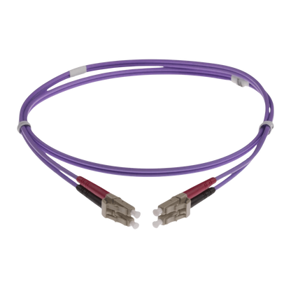 Image of OM4 DUPLEX FIBRE OPTIC PATCH CORD | Heather/Violet (LC-LC OM4 DUPLEX FIBRE OPTIC PATCH CORD HEATHER VIOLET)