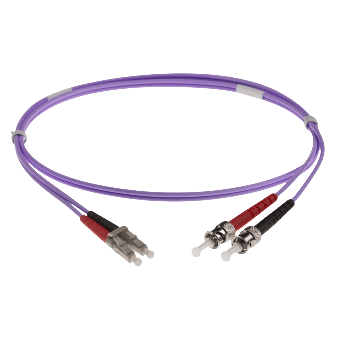 Image of NENCO OM4 DUPLEX FIBRE OPTIC PATCH CORD | Selector | Heather/Violet (LC-ST OM4 DUPLEX FIBRE OPTIC PATCH CORD HEATHER VIOLET)