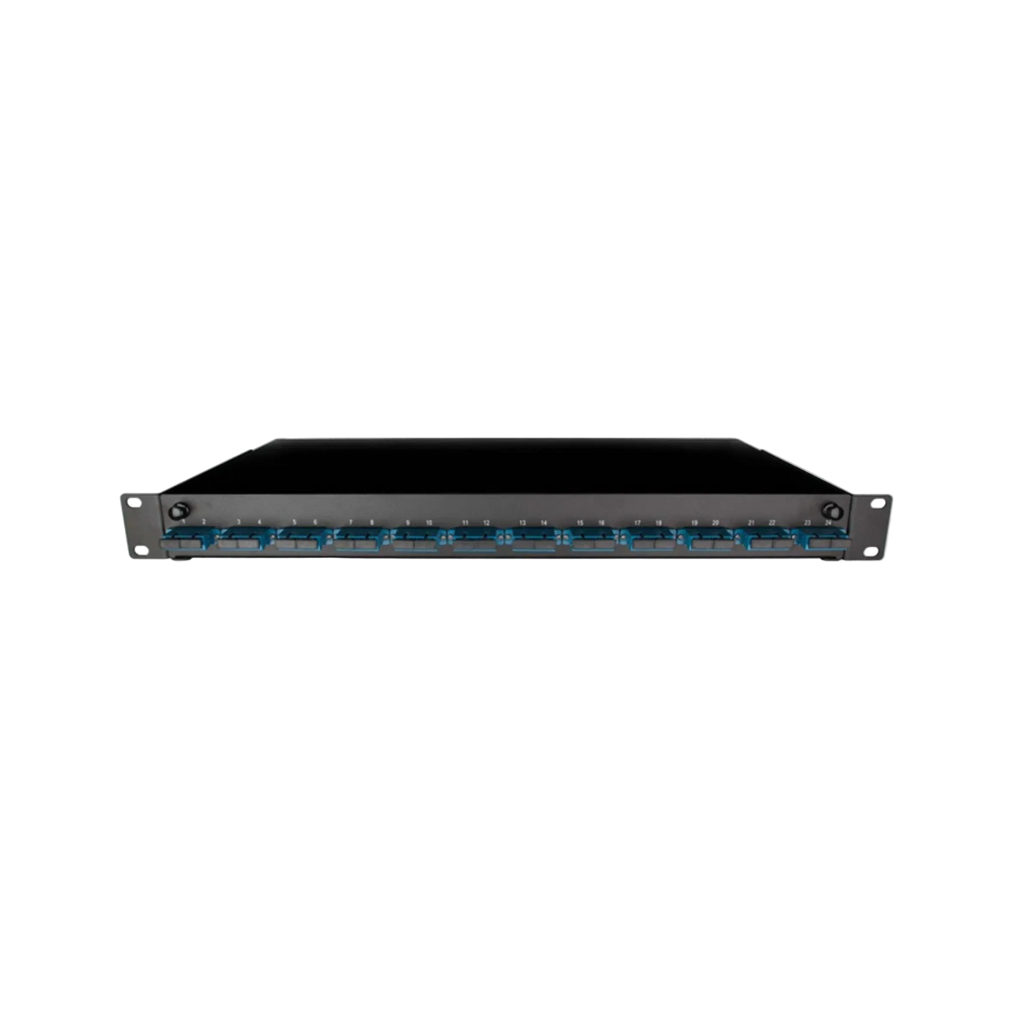 Image of Front Sliding Fibre Optic Patch Panels | 1RU | Selector (PAT-12-SCD-08-SM-BK-SFE)