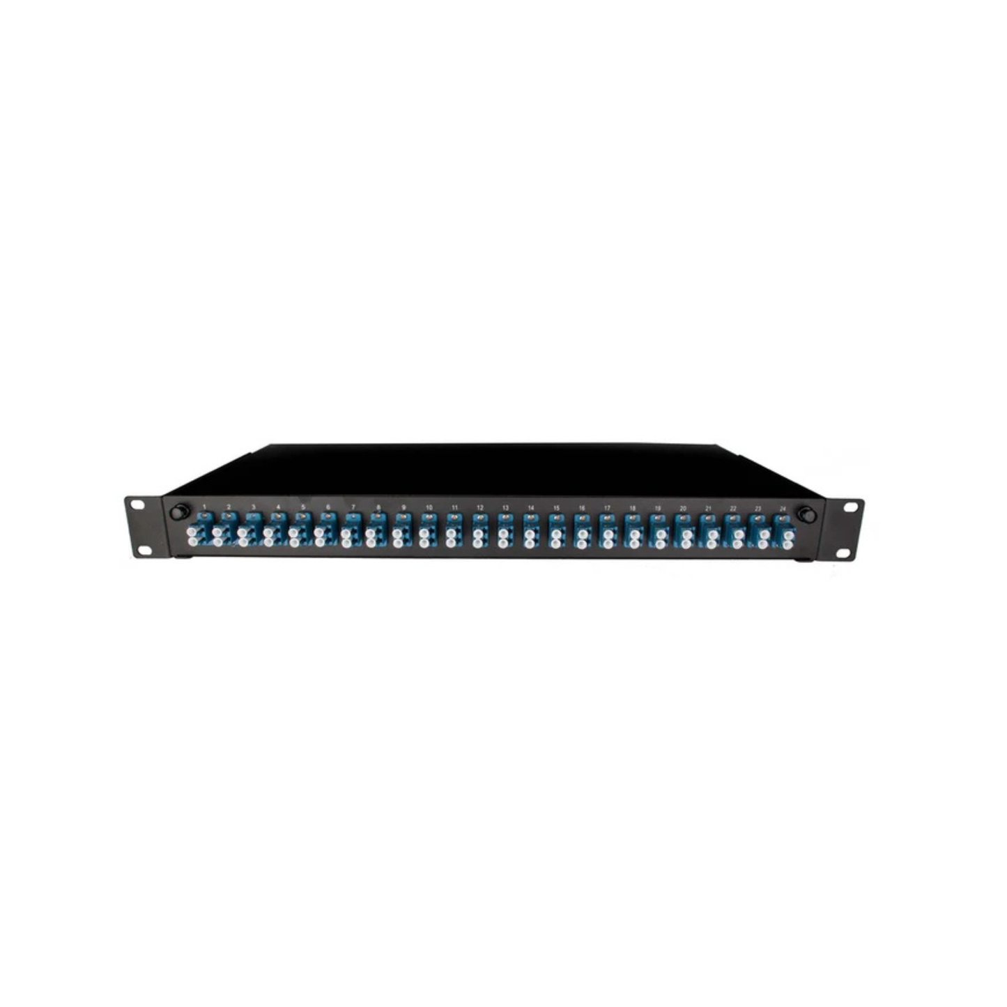 Image of Front Sliding Fibre Optic Patch Panels | 1RU | Selector (PAT-24-LCD-S-04-SM-BK-SFE)