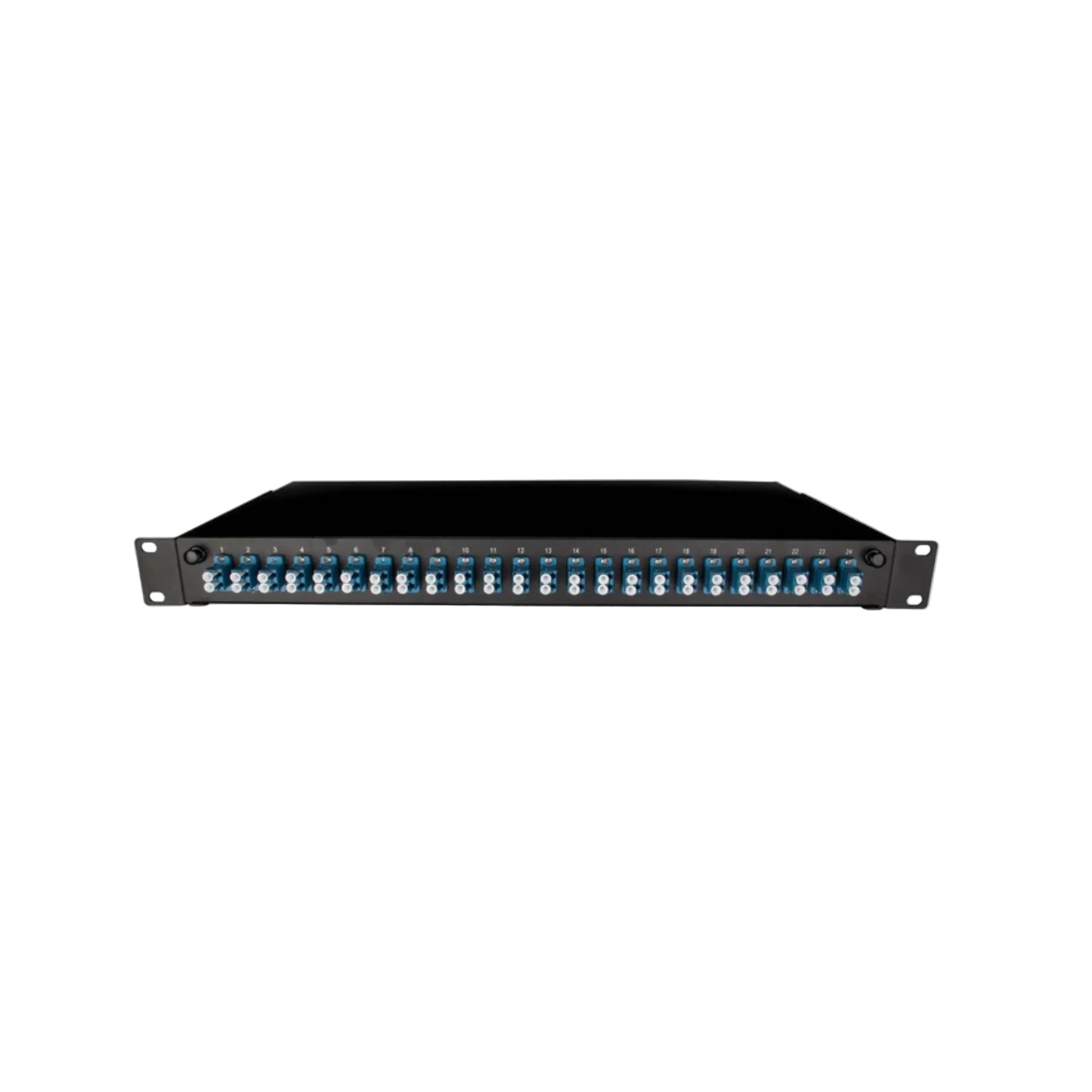 Image of Front Sliding Fibre Optic Patch Panels | 1RU | Selector (PAT-24-LCD-S-12-SM-BK-SFE)