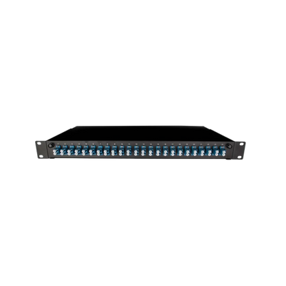 Image of Front Sliding Fibre Optic Patch Panels | 1RU | Selector (PAT-24-LCD-S-12-SM-BK-SFE)