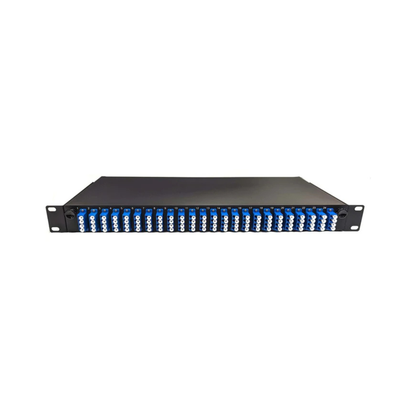 Image of Front Sliding Fibre Optic Patch Panels | 1RU | Selector (PAT-24-LCQ-S-24-SM-BK-SFE)