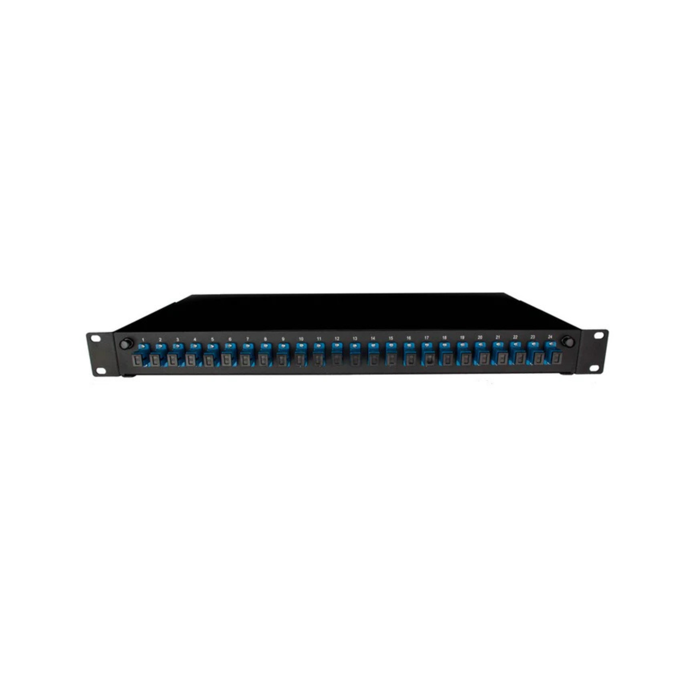 Image of Front Sliding Fibre Optic Patch Panels | 1RU | Selector (PAT-24-SCS-04-BK-SFE)