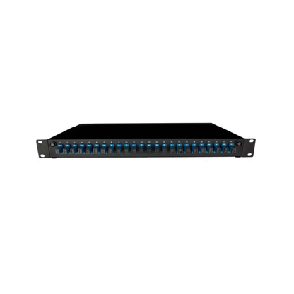 Image of Front Sliding Fibre Optic Patch Panels | 1RU | Selector (PAT-24-SCS-16-SM-BK-SFE)
