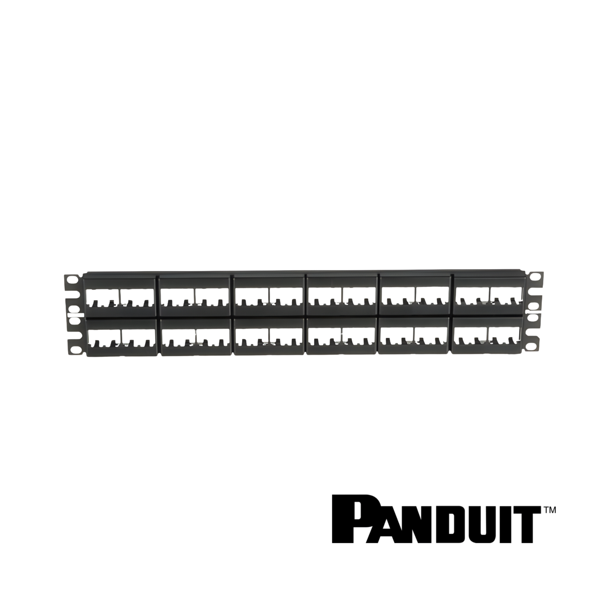 Image of PANDUIT Mini-Com® Modular 48-Port Patch Panel | Unloaded | 2RU (PT-CPP48WBLY)