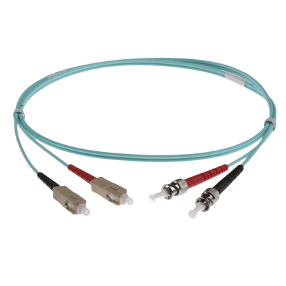 Image of NENCO OM3 Fibre Optic Patch Lead | Selector | Aqua (SC-ST OM3 FIBRE OPTIC PATCH CORD AQUA)